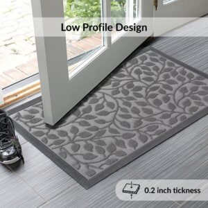 Low profile doormat under open glass door – 0.2 inch thick