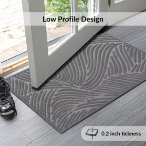 Slim 0.2-inch wave doormat fits easily under most doors