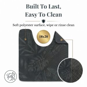 Tropical Night contour mat front and rubber back view, "Built To Last, Easy To Clean," 18x20
