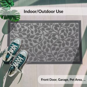 Doormat for indoor outdoor use shown near shoes and plants