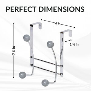 Over-the-door hook rack dimensions: 7.5 x 6 x 1.625 inches