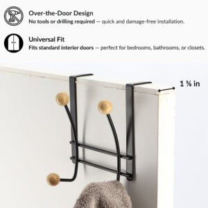 Hook rack fits 1.625-inch thick interior doors no tools needed