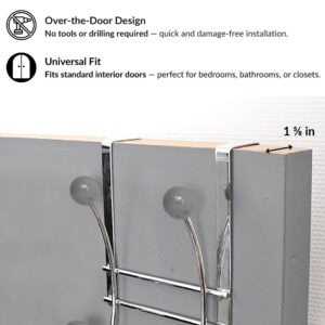 Hook rack fits 1.625-inch thick interior doors no tools needed