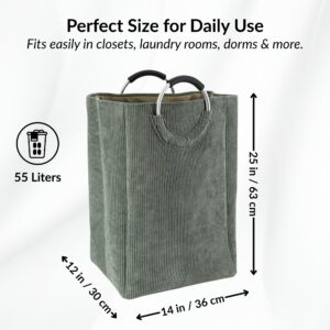 Laundry basket dimensions: 25x14x12 inches with 55L capacity
