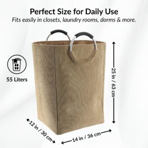 Laundry basket dimensions: 25x14x12 inches with 55L capacity