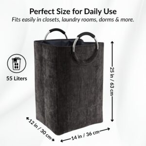 Laundry basket dimensions: 25x14x12 inches with 55L capacity