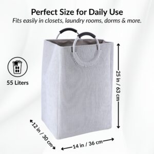 Laundry basket dimensions: 25x14x12 inches with 55L capacity