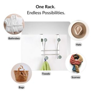 Multi-use hook rack for towels bathrobes hats bags scarves