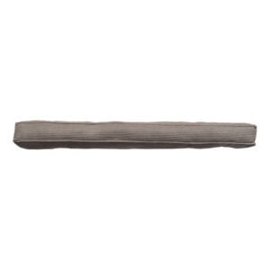 Corduroy door draft stopper in Taupe Mist color, full product view on white background