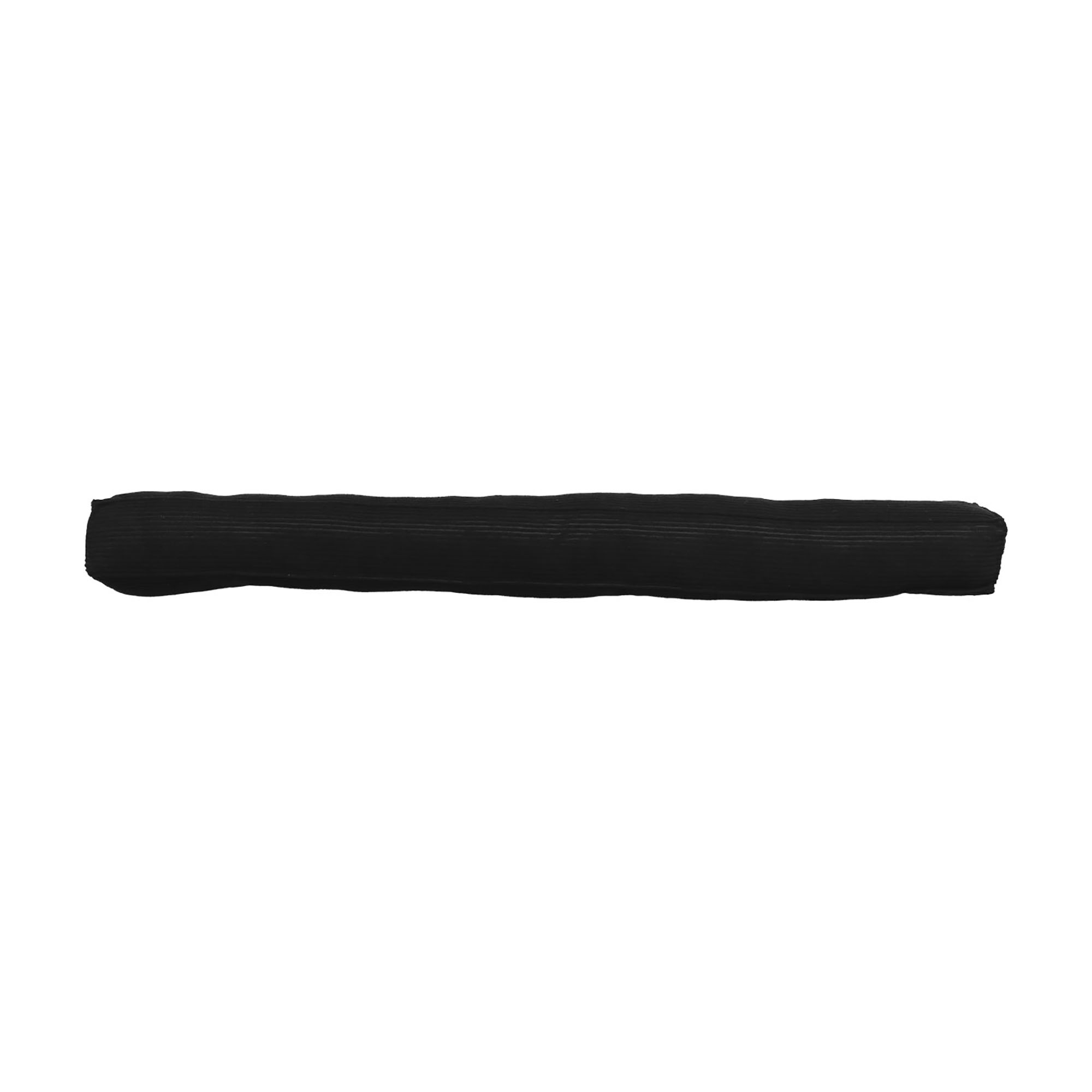 Corduroy door draft stopper in Charcoal Black color, full product view on white background