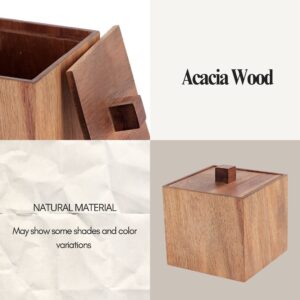 Natural acacia wood box highlighting shade and color variations