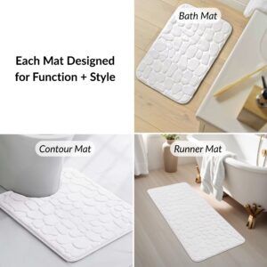 Bathroom mats set with bath, contour, and runner mats for function and style