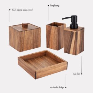 Acacia wood set features natural material minimalist design display