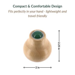 Compact wooden face roller with jade stone and size dimensions