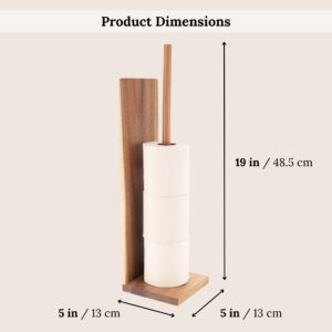 Dimensions of acacia toilet paper holder 19 x 5 x 5 inches