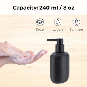 Black soap dispenser for soap lotion sanitizer