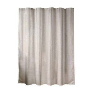 Taupe linen-look shower curtain front view 180x200 cm