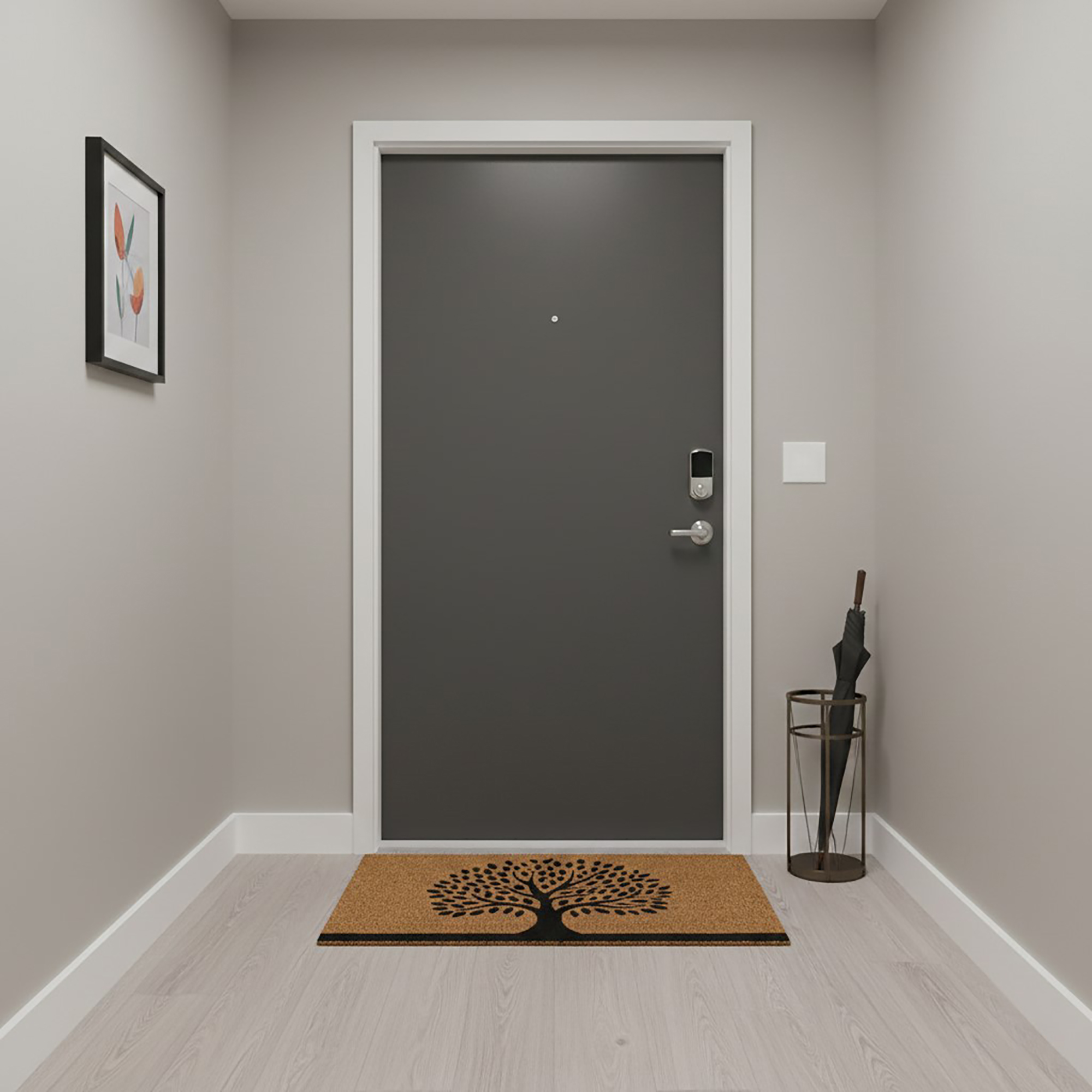 Tree of Life doormat in modern indoor entryway