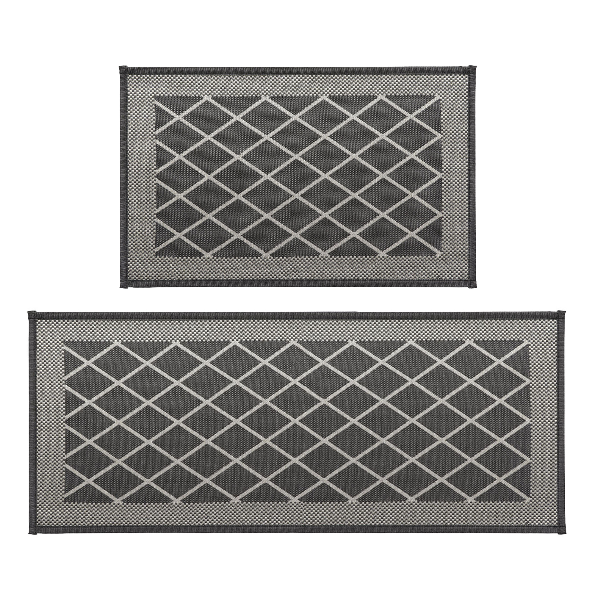 Diamond gray mat and runner set front view