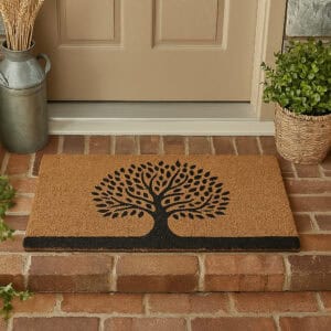 Tree of Life doormat on brick doorstep