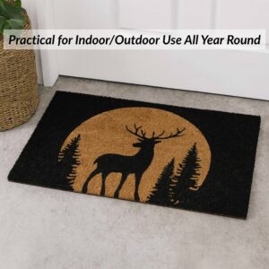 Reindeer doormat indoor use near white door