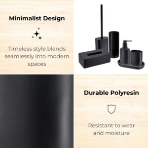 Close-up of black polyresin finish and material texture