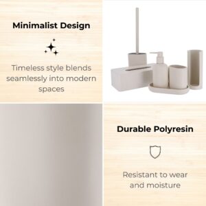 Close-up of beige polyresin finish and material texture