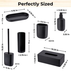 Size dimensions for full black 6-piece bathroom set
