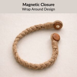 Magnetic closure detail with wooden end caps
