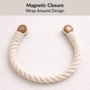 Magnetic wrap-around closure detail with wooden end caps