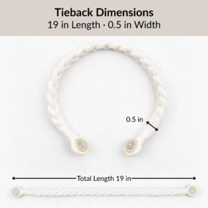 Curtain tieback dimensions showing 19 inch length