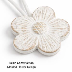 Close up of resin flower curtain tieback petal texture detail