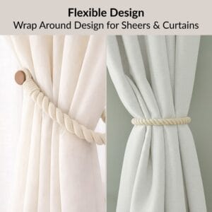 Flexible wrap-around tieback used on sheers and curtains