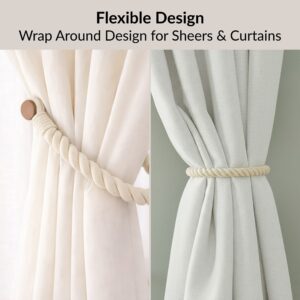 Flexible wrap-around tieback used on sheers and curtains