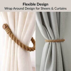 Flexible wrap-around tieback used on sheers and curtains