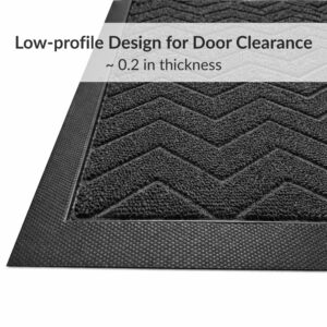 Low profile runner doormat thin design for door clearance close up