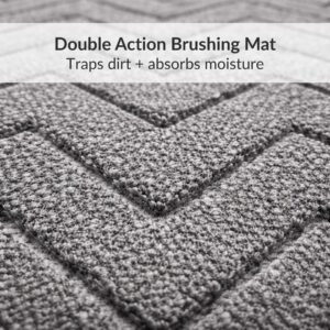 Chevron runner doormat texture close up traps dirt absorbs moisture