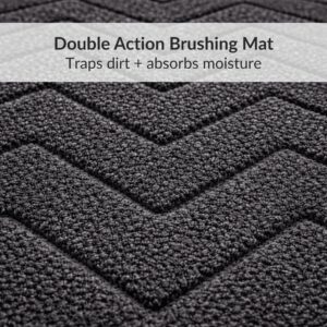 Chevron runner doormat texture close up traps dirt absorbs moisture