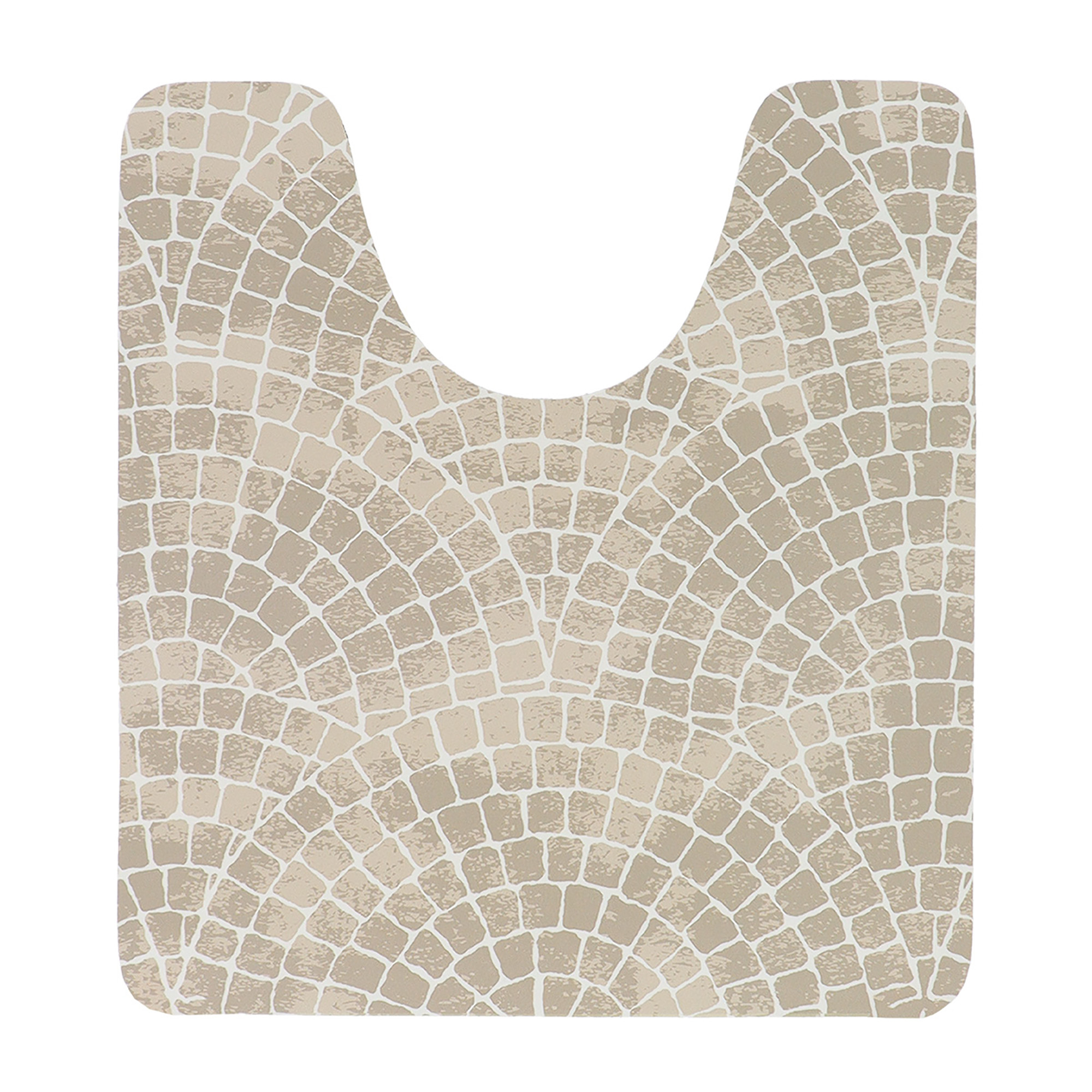 Mosaic stone pebble toilet contour rug 18x20 – non slip U-shaped bathroom mat – Evideco