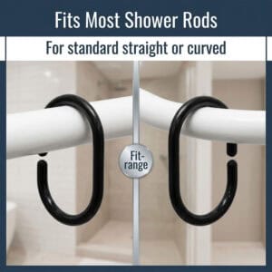 Twelve rings grouped together providing full curtain coverage setup