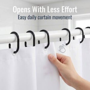 Dark accent rings enhancing bright bathroom decor with clean contrast