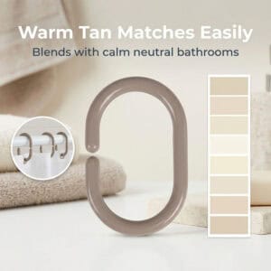 Warm toned ring shown with neutral palette blending into bathroom decor