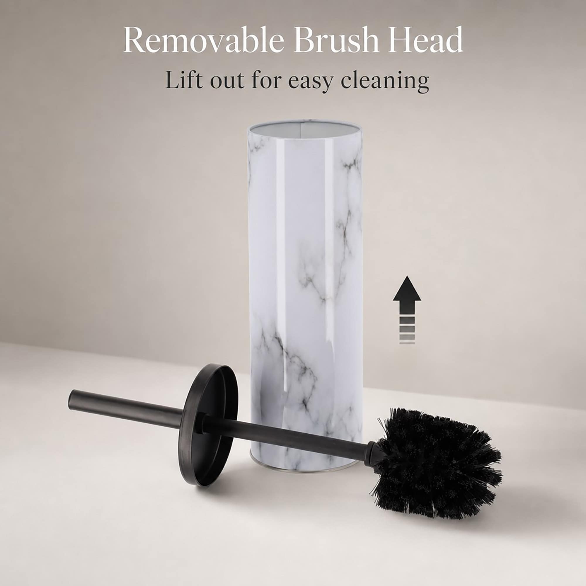 marble toilet brush removable head detail