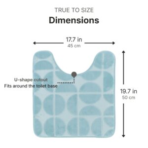 Bath mat dimensions: 17.7 x 19.7 inches (45 x 50 cm), U-shape cutout that fits around the toilet base
