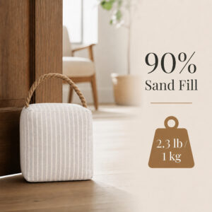 Diagram showing the door stop weighted with sand fill