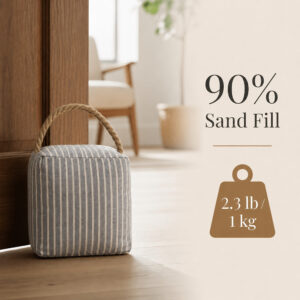 Diagram showing the door stop weighted with sand fill